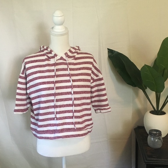 Paper Crane Tops - 🍄 Paper Crane Striped Crop Hoodie 🍄 Paper Crane Tops - 🍄 Paper Crane Striped Crop Hoodie 🍄